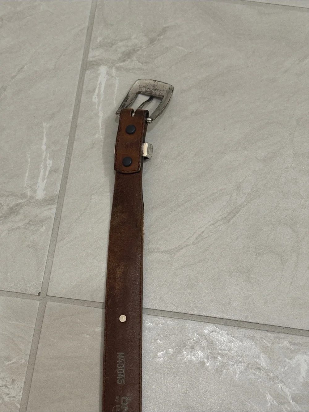 Western Style Brighton Brown Leather Braided Accent Belt
